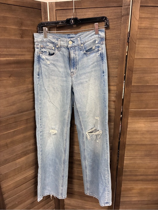 AYR Pants - AYR Light Blue Distressed Straight-Leg Jeans